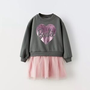NWT Zara 12-18m Barbie Mattel tulle dress with shiny heart